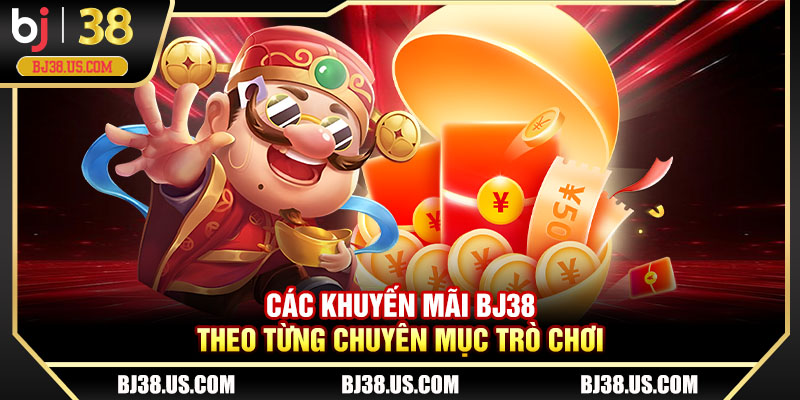 Các khuyến mãi BJ38 theo từng chuyên mục trò chơi